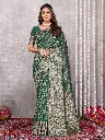 Elegant Bottle Green & Gold Semi Silk Saree with All-Over Zari Butta and Rich Traditional Pallu