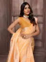 Butterscotch Gold Semi Kanjivaram Silk Saree with Subtle Zari Patterns